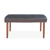 Alaterre Furniture Athens All-Weather Wicker Outdoor 35"L Coffee Table with Glass Top AWWB03BB